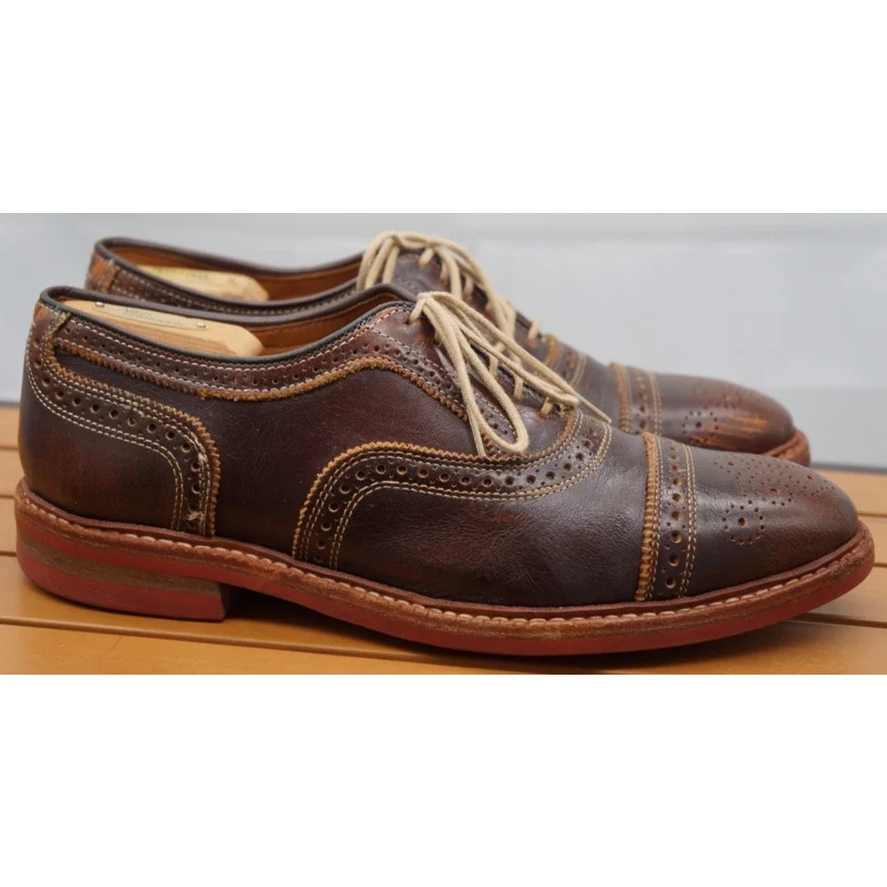 Allen Edmonds STRANDMOK Cap Toe Oxford Shoes w Dainite Rubber Sole Mens 10 D